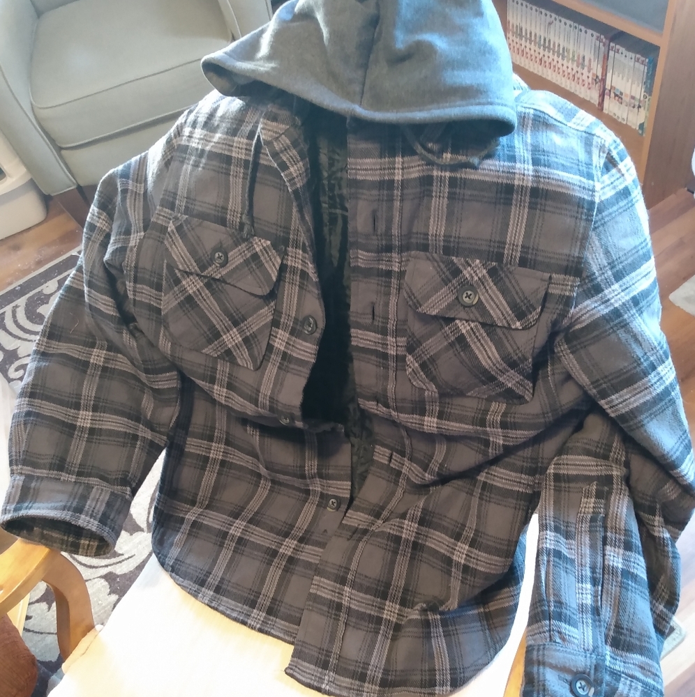 Quilted, lined flannel with hood